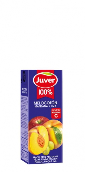 ZUMO MELOCOTON-UVA-MANZANA 100% FRUTA 200 ML