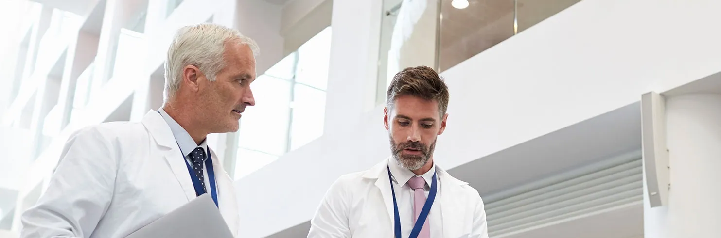 two men talking