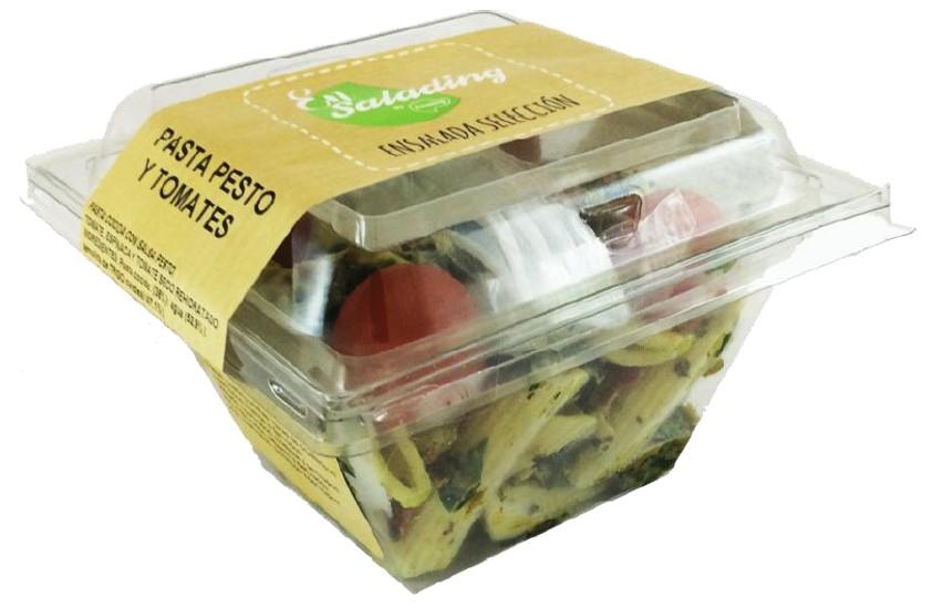 Ensalading pasta pesto tomates