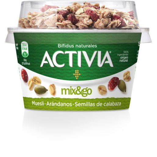 Activia mix&go muesli, arÁndanos y semillas de calabaza