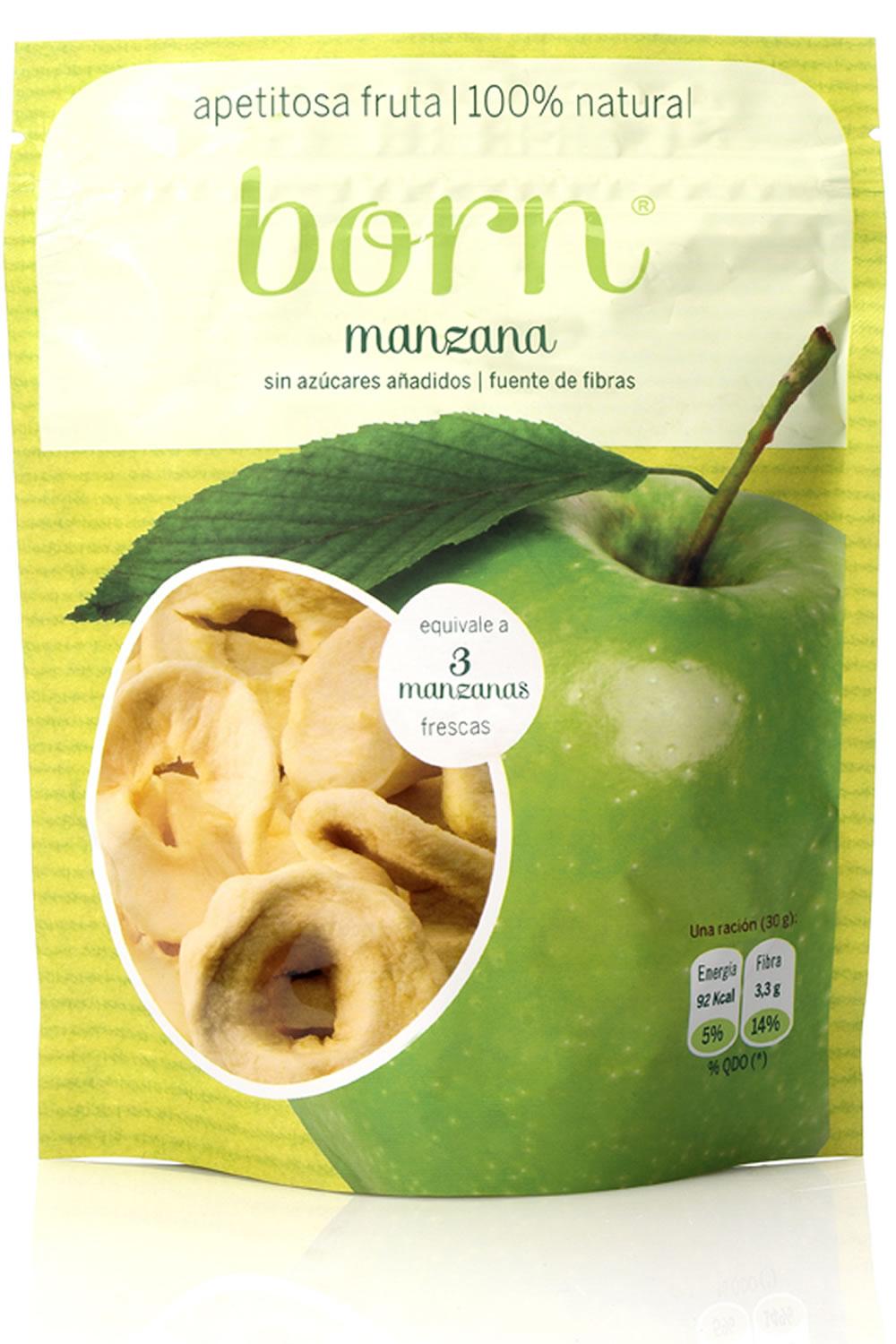 Snacks de manzana semideshidratada born