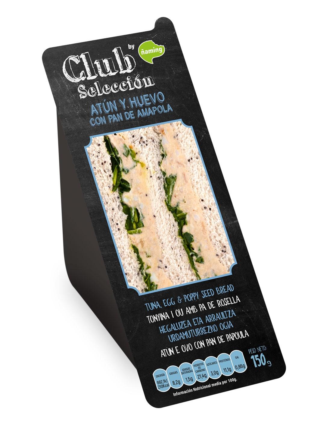 Ñaming sandwich club atÚn y huevo y espinacas