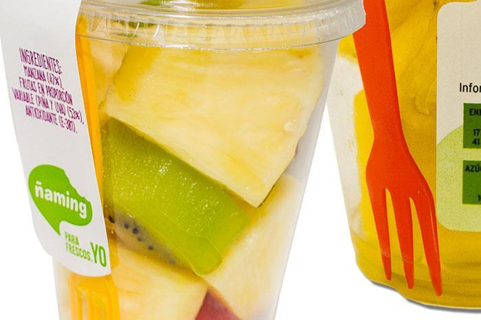 Fruta cortada variada vaso 