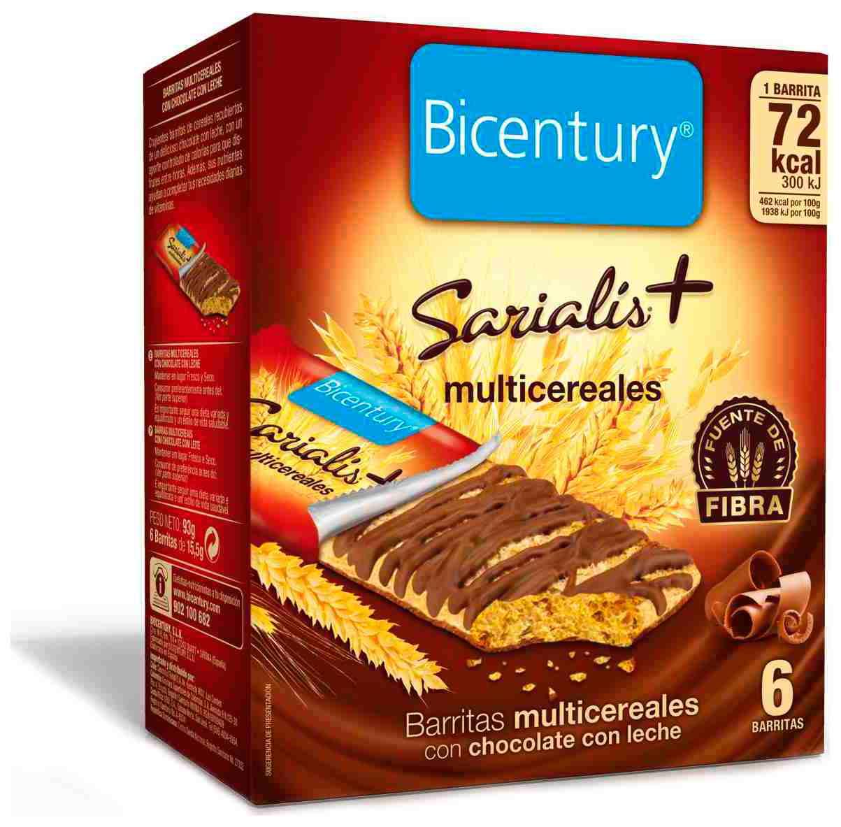 Barrita 6 cereales semillas choc leche